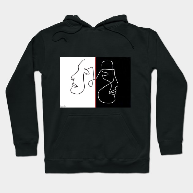 Faces Line Drawing Hoodie by Entropic Designs